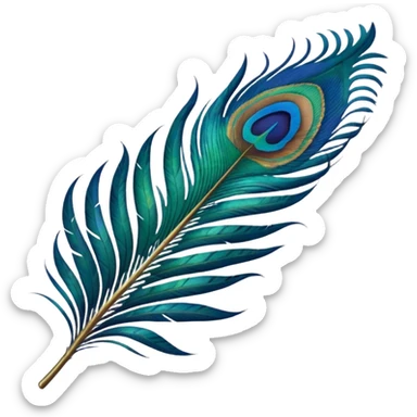 Peacock feather single simple sticker