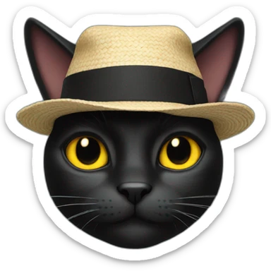 black cat in the beani hat sticker
