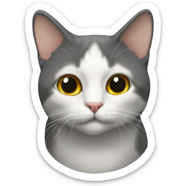 un chat avec un oeil obernoire sticker