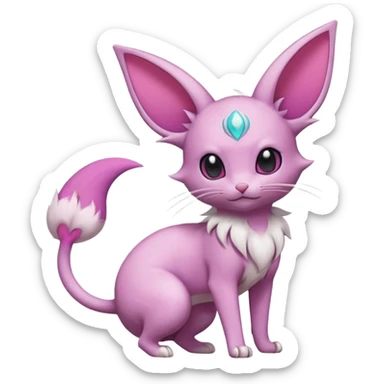 Espeon-Mew-Minccino-Delcatty-Pachirisu-fusion sticker