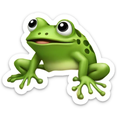 Frog building a sandcastle sticker