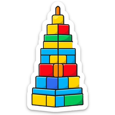stacked toy blocks tower sticker