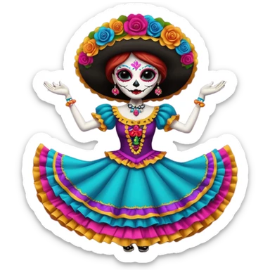 La catrina dancing  sticker