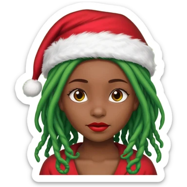 Girl style grinch with locs sticker