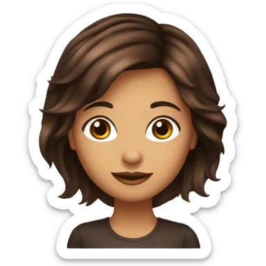 Una chica con cabello marron oscuro y media cola sticker