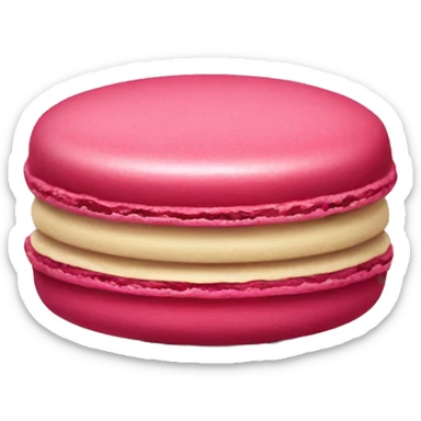 a raspberry macaron sticker