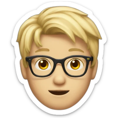 Blondie Boy with glasses and blink eye sticker