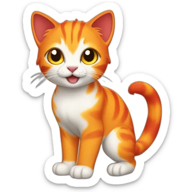 Flame-tailed cat sticker
