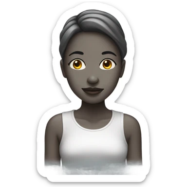 Girl with a silver nose sticker