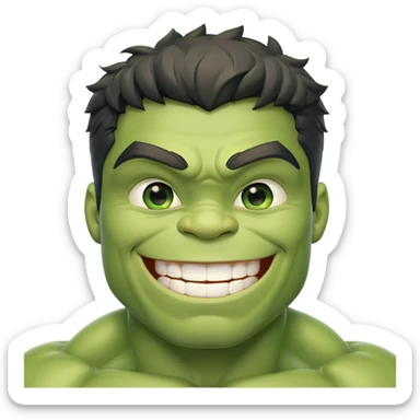 friendly smiling hulk superhero for kids sticker