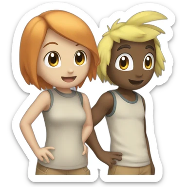 two pokemon friends talking sticker