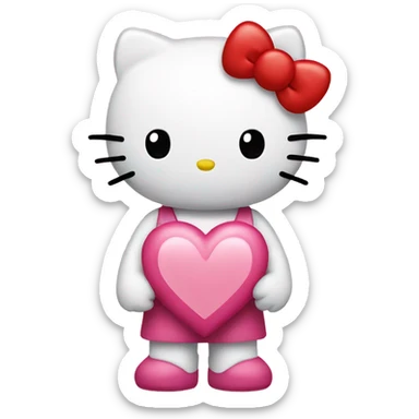 hello kitty with heart sticker