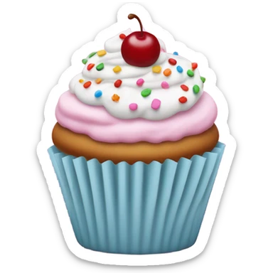Pink cupcake sticker