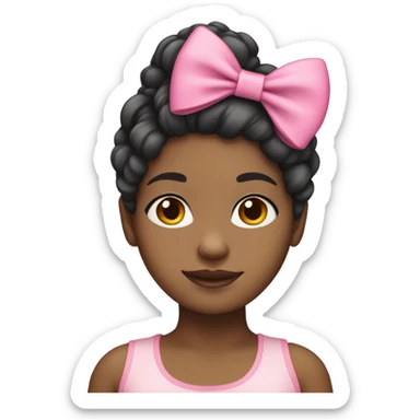 Light skin black girl with pink bow  sticker