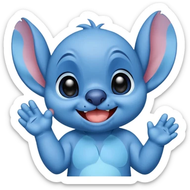 Stitch from Lilo and Stitch, blowing a kiss sticker
