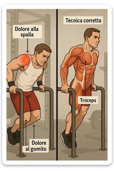 Dolore nel dip per errori di tecnica, facciamo capire bene i dolori sticker