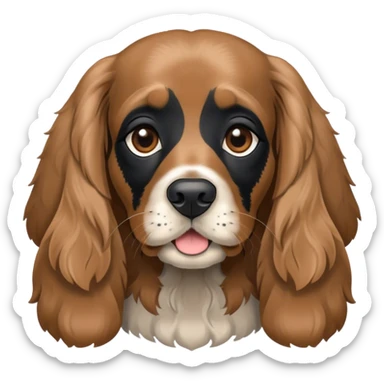 english cocker spaniel with black face but grey body sticker