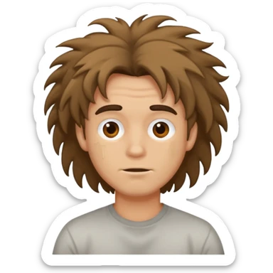 Guy with tons of hair sticker