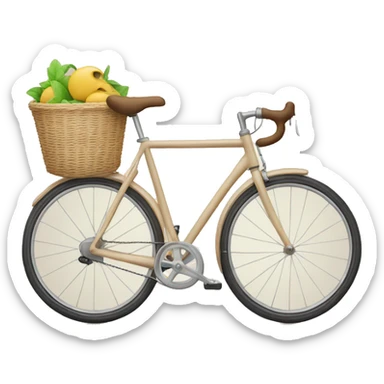 Beige bike with a basket on the front sticker