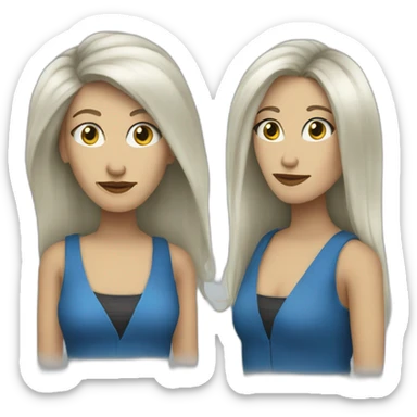 white punk jazz singer with blue straight long hair, woman, 43 years old sticker