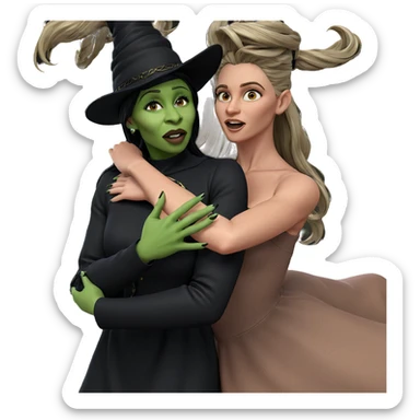 witchy girls with long hair sticker