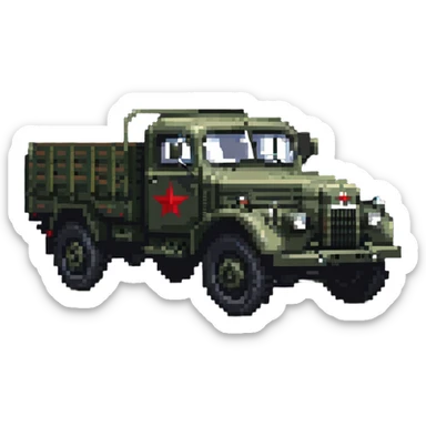 ZIL 130 truck, vintage Russian military truck sticker