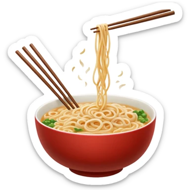 single bowl of noodles for one person eating sticker