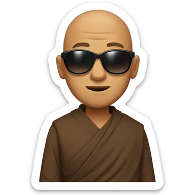 monk with sunglasses sticker