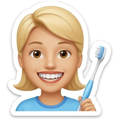 toothbrush next to a bright smile sticker