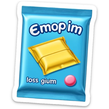 chewing gum packet sticker