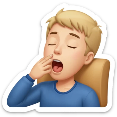 yawning sleepy character sticker