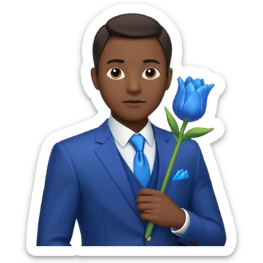 black man with blue tulip in his suit pocket sticker