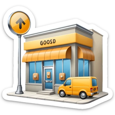 goods delivery point boutique sticker