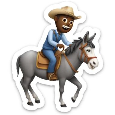 Donkey riding a horse sticker