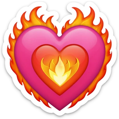 Black, red, hot pink heart make it way more flashy, lightly wreathed in flame tone down the flames a little  sticker