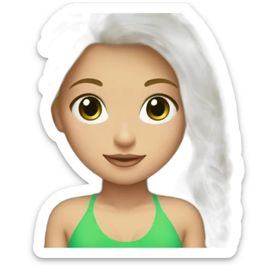 blond girl green eyes bikini sticker