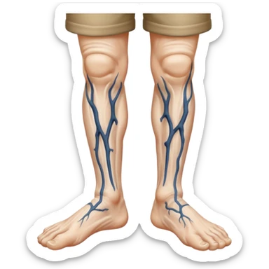 old peoples legs with veins showing sticker