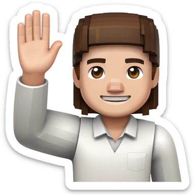 Minecraft character waving sticker
