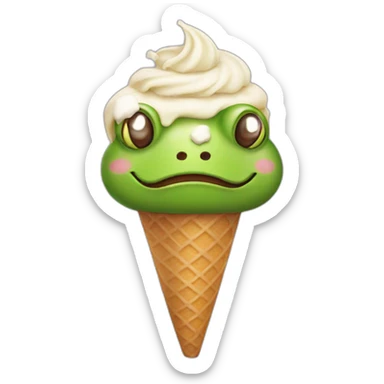 Frog ice cream sticker