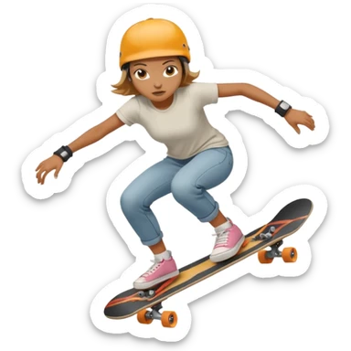 Mulher fazendo skate  sticker
