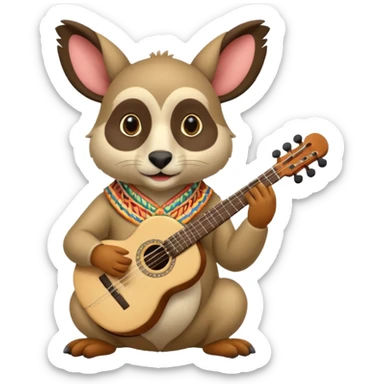 un animal péruvien qui joue de la musique sticker