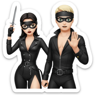 Dominatrix whipping man  sticker