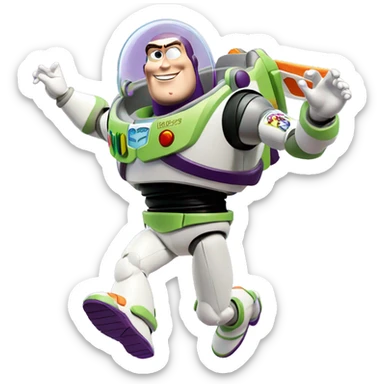 Buzz lightyear doing star jumps sticker
