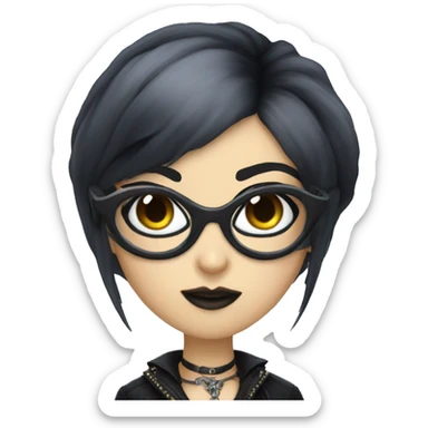 goth girl with bayonetta glasses sticker