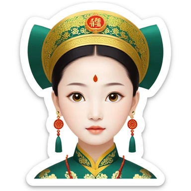 bé 10 tuổi, da trắng, có vết bẩn màu nâu trên má, tóc ngắn, xoăn, màu đen, áo màu xanh  sticker
