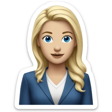 blonde hair blue eyed lady sport caster sticker