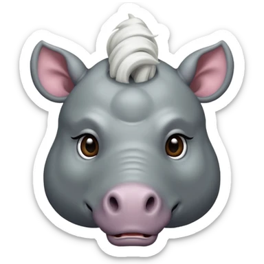 Elasmotherium. Siberian unicorn rhino face sticker