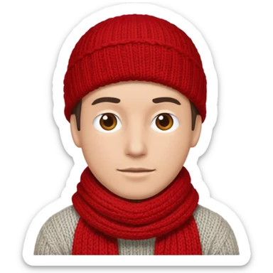 Man with red scarf sticker