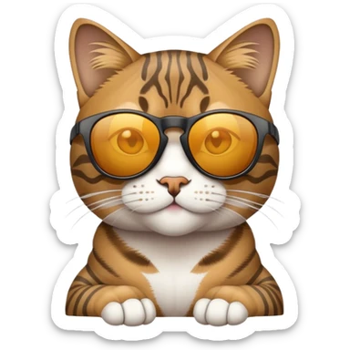 Cool cat wearing sunglasses Oakley  sticker