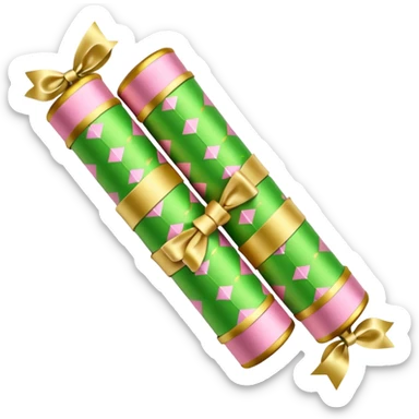 light green and light pink christmas crackers sticker